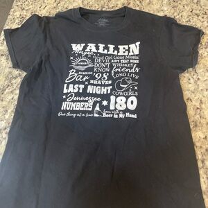 Gildan Black Graphic Tee with White Text